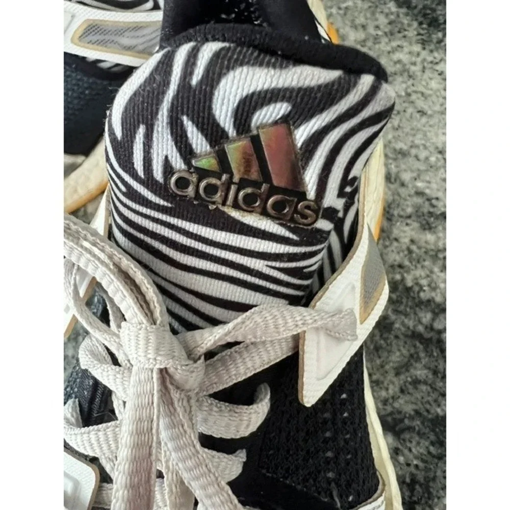 adidas PureBoost X Running Shoes Womens 8 Zebra Print‎ Black Yellow Good BB4969